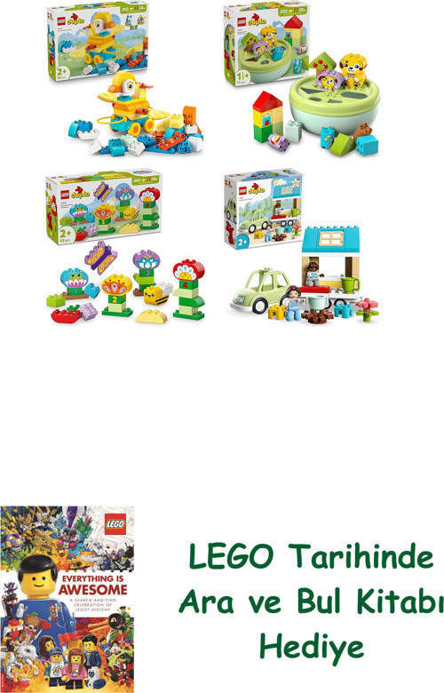 ® Duplo Seti 599 (10448 + 10441 + 10444 + 10986) + Ara Ve Bul Kitabı Hediye