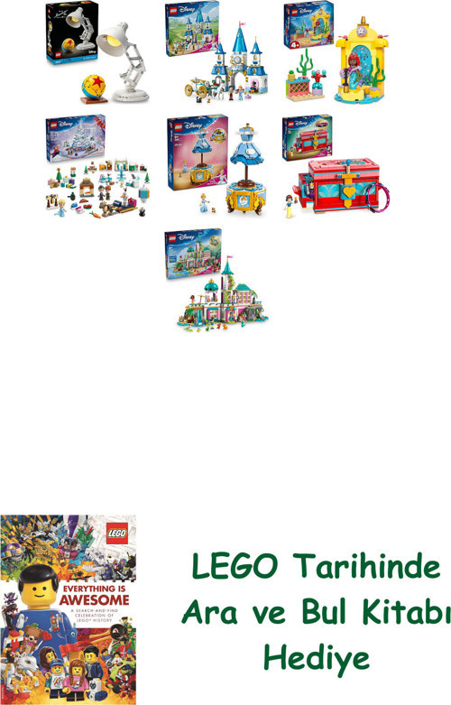® Disney Seti 590 (21357 + 43275 + 43235 + 43273 + 43266 + 43276 + 43267) + Ara Ve Bul Kitabı Hediye
