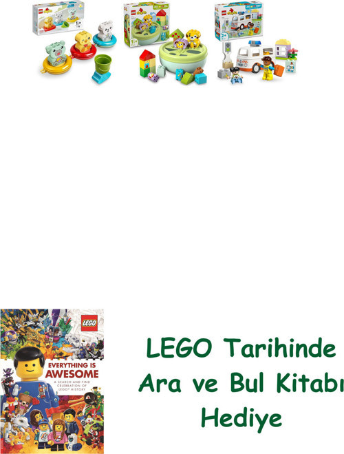 ® Duplo Seti 277 (10965 + 10441 + 10447) + Ara Ve Bul Kitabı Hediye