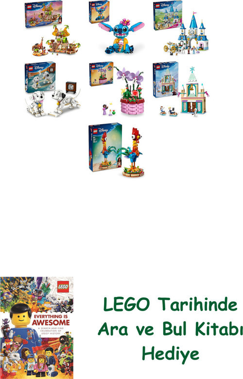 ® Disney Seti 502 (43258 + 43249 + 43275 + 43271 + 43237 + 43265 + 43272) + Ara Ve Bul Kitabı Hediye