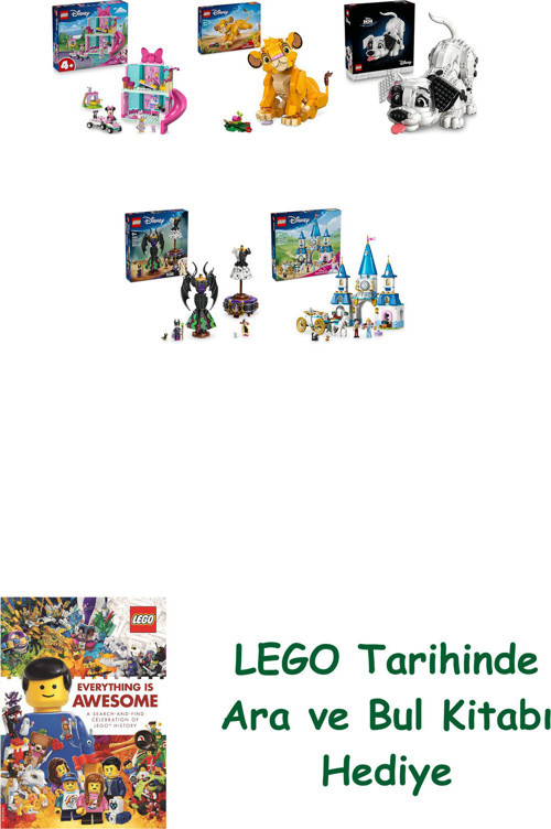 ® Disney Seti 374 (43274 + 43243 + 43269 + 43262 + 43275) + Ara Ve Bul Kitabı Hediye