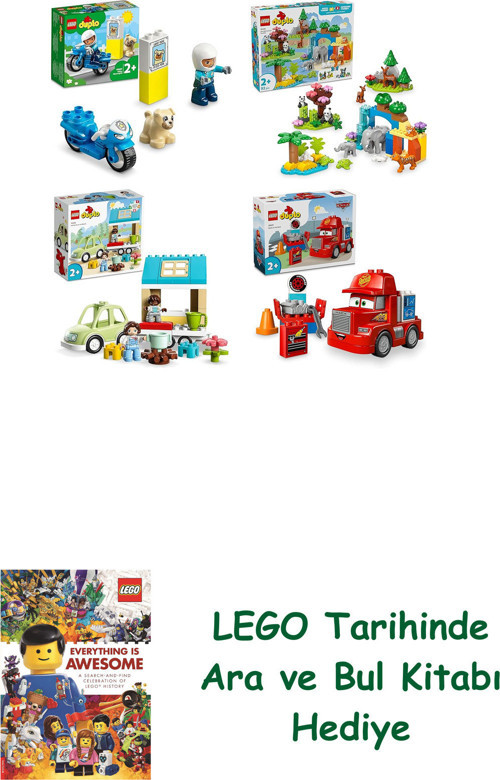 ® Duplo Seti 447 (10967 + 10446 + 10986 + 10417) + Ara Ve Bul Kitabı Hediye