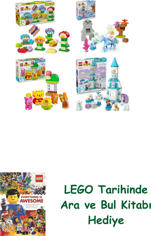 ® Duplo Seti 555 (10444 + 10418 + 10457 + 10455) + Ara Ve Bul Kitabı Hediye