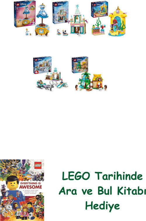 ® Disney Seti 395 (43266 + 43265 + 43235 + 43256 + 43260) + Ara Ve Bul Kitabı Hediye