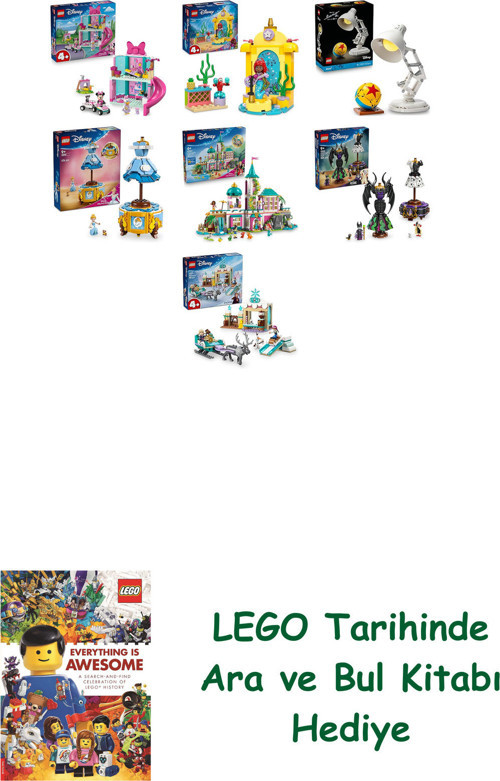 ® Disney Seti 571 (43274 + 43235 + 21357 + 43266 + 43267 + 43262 + 43256) + Ara Ve Bul Kitabı Hediye