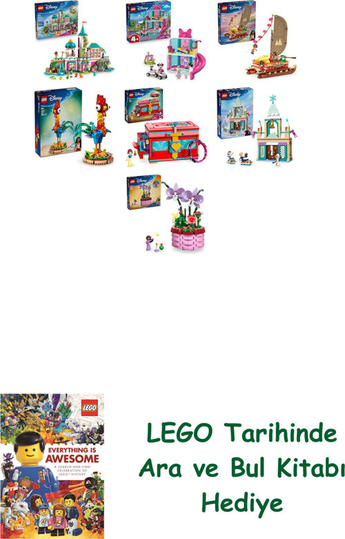 ® Disney Seti 575 (43267 + 43274 + 43270 + 43272 + 43276 + 43265 + 43237) + Ara Ve Bul Kitabı Hediye