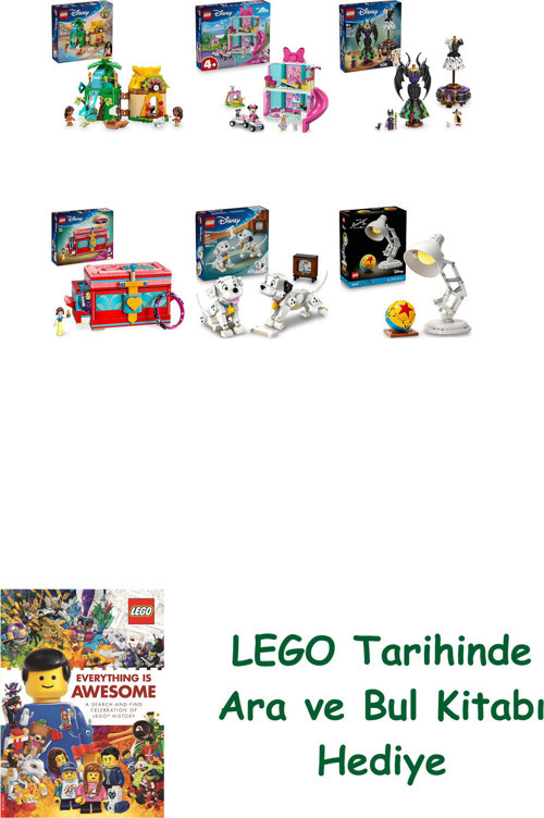 ® Disney Seti 452 (43260 + 43274 + 43262 + 43276 + 43271 + 21357) + Ara Ve Bul Kitabı Hediye