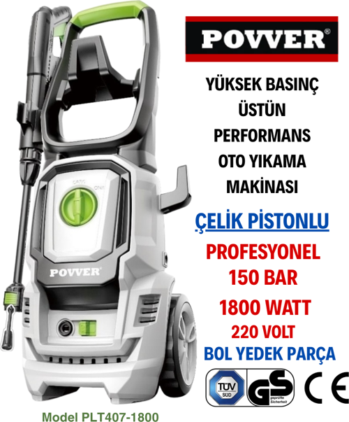 POWER Profesyonel Yüksek Basınçlı Yıkama Makinası (1800 W-150 BAR)
