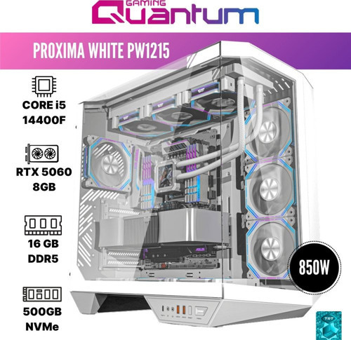 Proxima White PW1215 i5 14400F 16GB DDR5 512GB NVMe RTX5060 8GB Masaüstü Oyuncu Bilgisayarı