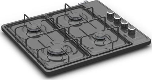 D40 B 4 Gözü Gazlı Ultra Slim Gövde Set Üstü Ocak - Siyah