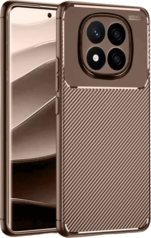 Xiaomi Redmi Note 14 Pro 5g Kılıf Auto Focus Karbon Kapak - Kahverengi
