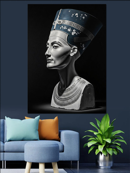 Mısır Kraliçesi Nefertiti Portre Dekoratif Kanvas - Mdf Ahşap Tablo