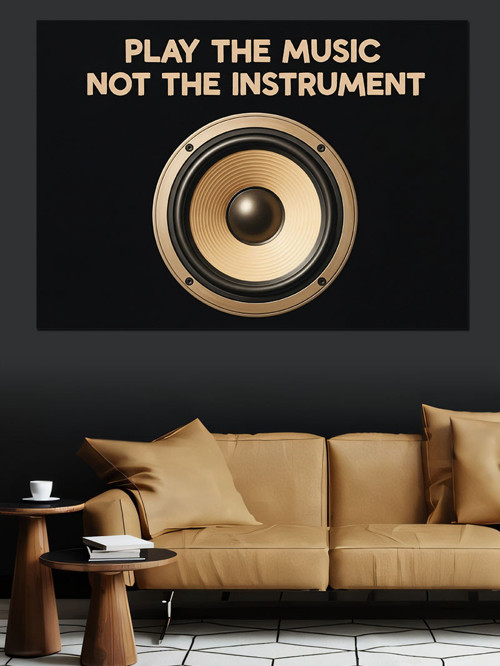 "Play The Music" Enstrüman Dekoratif Kanvas - Mdf Ahşap Tablo