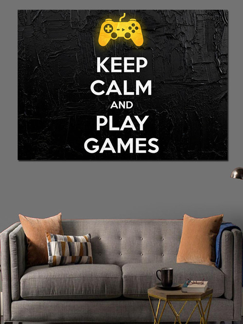 Keep Calm Gamer Yazısı Dekoratif Kanvas - Mdf Ahşap Tablo