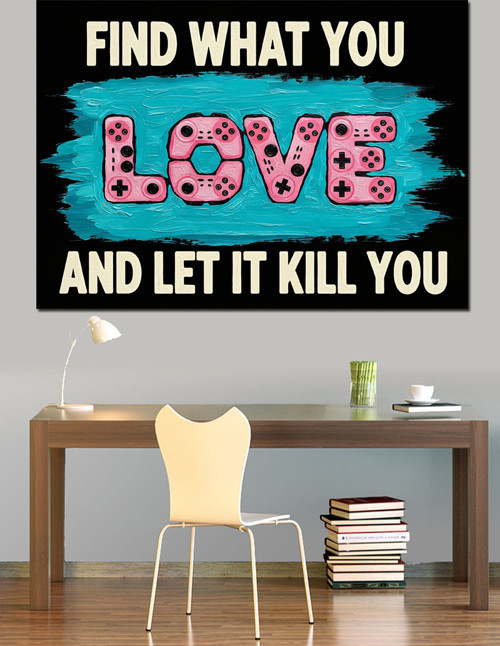"Find What You Love" Yazısı Dekoratif Kanvas - Mdf Ahşap Tablo