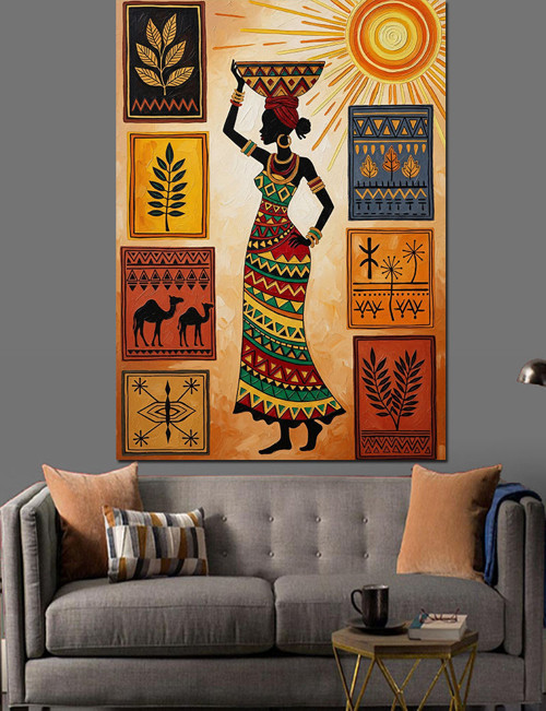 Afrika Dansçısı Tribal Kültür Dekoratif Kanvas - Mdf Ahşap Tablo