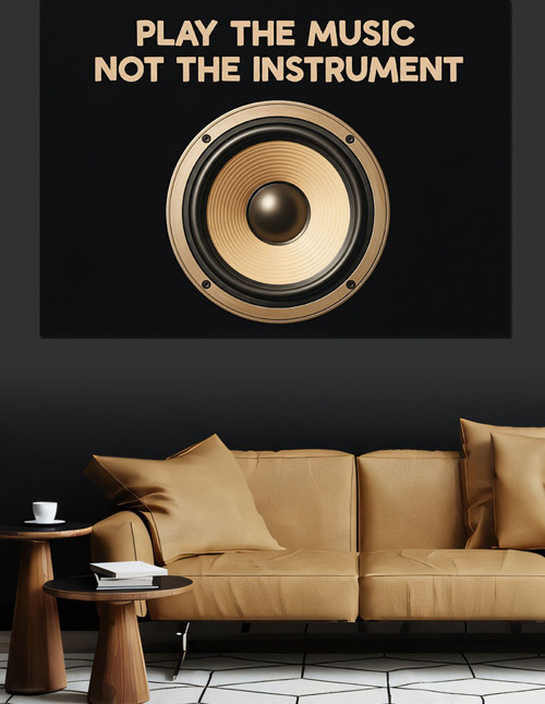 "Play The Music" Enstrüman Dekoratif Kanvas - Mdf Ahşap Tablo