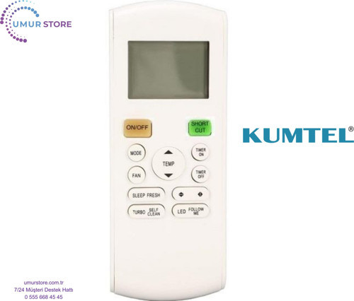 Kumtel TRXN50UV1B Uyumlu İnverter Klima Kumandası