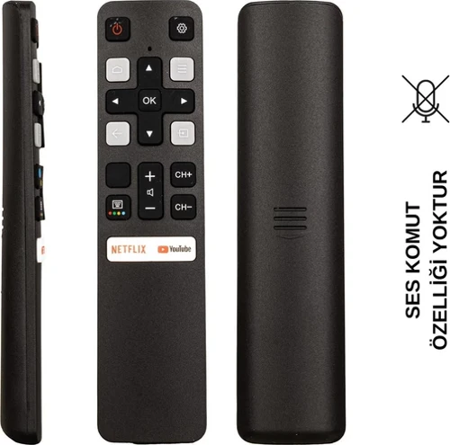 (SES KOMUTSUZ) TCL RC 802V FNR1/HTC120 NETFLIX-YOUTUBE TUŞLU SES KOMUTSUZ LCD LED TV KUMANDA