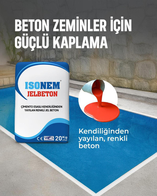JELBETON (Çimento Esaslı Kendiliğinden Yayılan Renkli JelBeton) 20 KĞ8[GRİ RENK