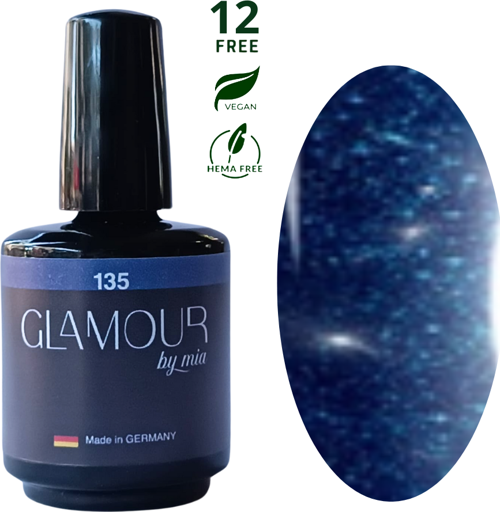 Glamour Simli Lacivert Rengi Kalıcı Oje 135 TPO FREE