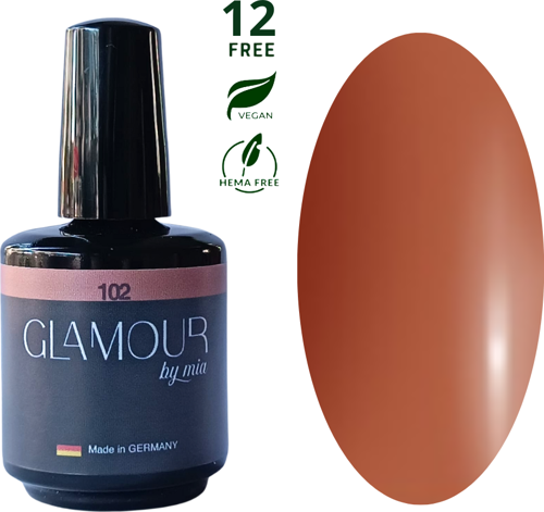 Glamour by Mia 102 Toffee Caramel Kalıcı Oje 15 ml – HEMA Free – TPO Free – 12 Free – UV/LED