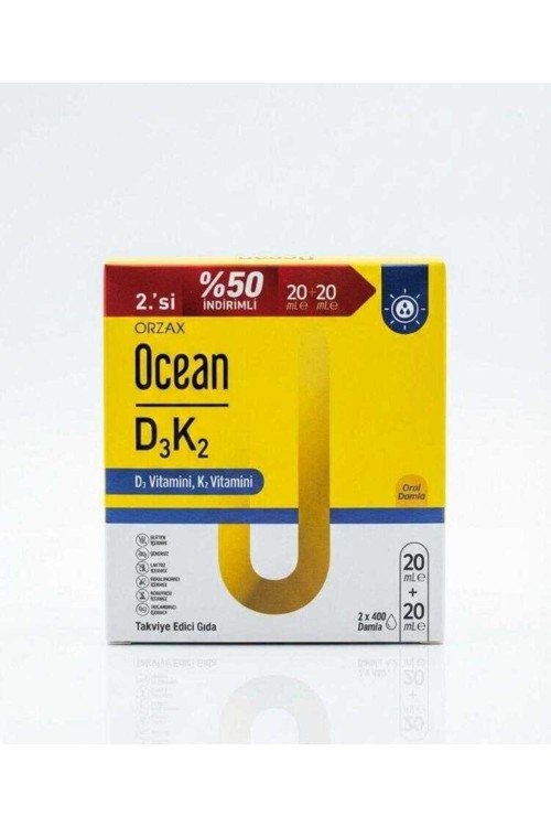 Ocean D3K2 Damla 20+20 ml - İkincisi %50