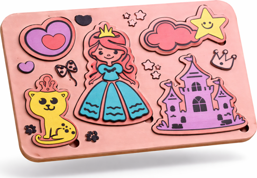 Eğitici Ve Öğretici Ahşap Çocuk Puzzle Montessori Yapboz Bebek Çocuk Oyuncak - Prenses