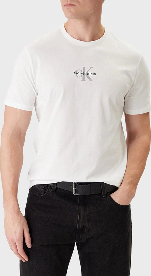 Kısa Kollu 30S Mikro Monologo Grafikli Erkek Beyaz T-Shirt LV04RB866G-YAA