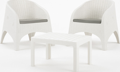 Olivia 1+1 Bistro Set Minderli 2 Kişilik Oturma Grubu Sehpa Bahçe Balkon Teras Set