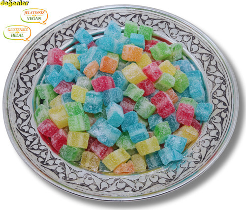 EKŞİ JÖLE ŞEKER ( JOLEBOW) KARIŞIK 1 KG. JELATİNSİZ -GULUTENSİZ-VEGAL-HELAL
