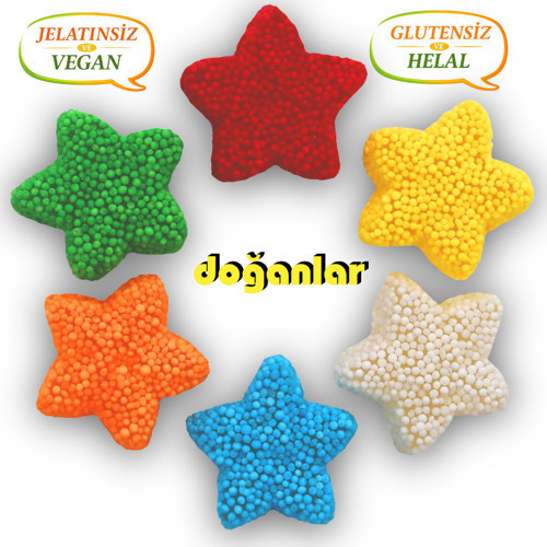 Kaskaslı Yıldız Jöle ŞEKERLEME JELATİNSİZ -DOĞAL-HELAL-VEGAN -GLUTENSİZ 1000 gr.