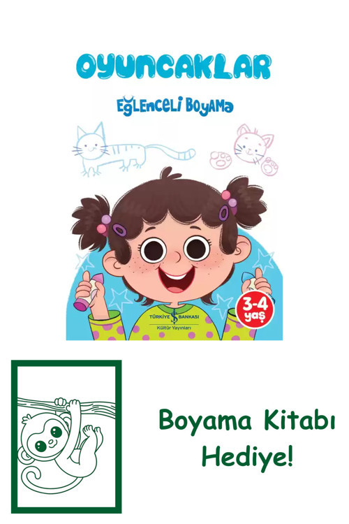 İş Bankası Kültür Yayınları Oyuncaklar – Eğlenceli Boyama + Yapışkanlı Not Kağıdı