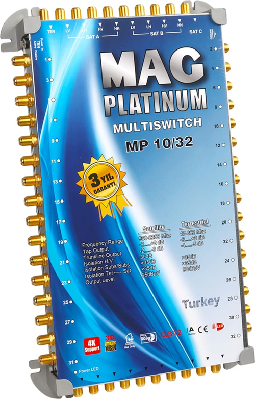 10x32 Sonlu Kaskatlı Swıtchlı Uydu Santrali Mag Platınum Site Apartman Tipi Santral
