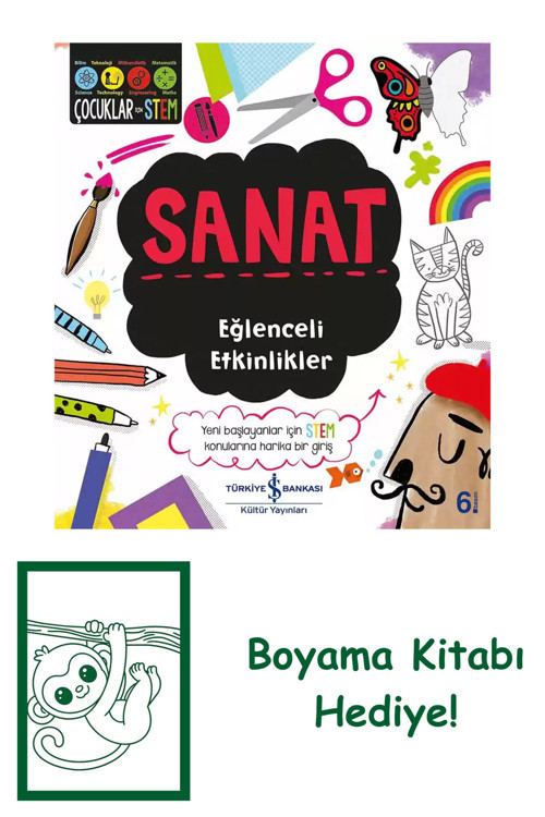 İş Bankası Kültür Yayınları Sanat – Eğlenceli Etkinlikler + Yapışkanlı Not Kağıdı