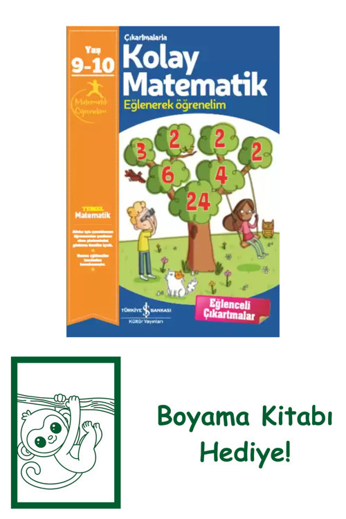 İş Bankası Kültür Yayınları Çıkartmalarla Kolay Matematik 9-10 Yaş + Yapışkanlı Not Kağıdı