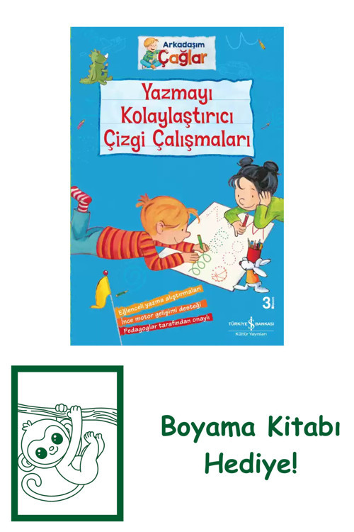 İş Bankası Kültür Yayınları Arkadaşım Çağlar – Yazmayı Kolaylaştırıcı Çizgi Çalışmaları + Yapışkanlı Not Kağıdı