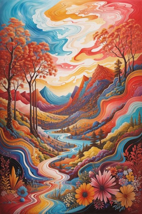 Renkli Baskılı Sayılarla Boyama Hobi Seti (Çerçeveli) 40X50 Cm: Doğanın Rengi