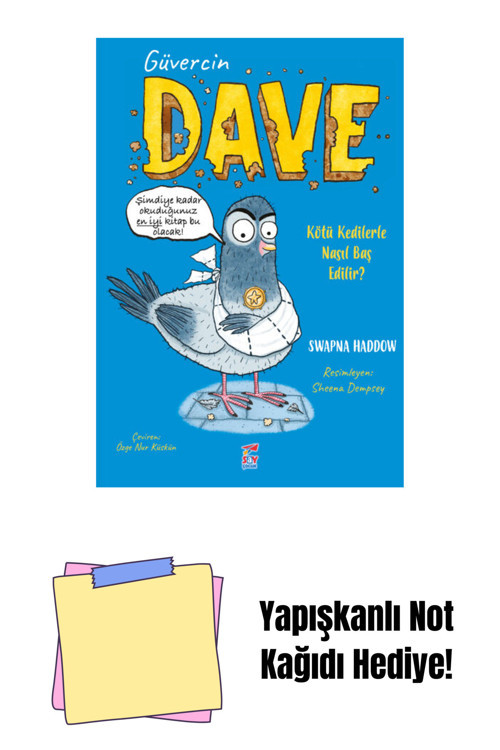 Say Yayınları Güvercin Dave 1 – Kötü Kedilerle Nasıl Baş Edilir ? + Yapışkanlı Not Kağıdı