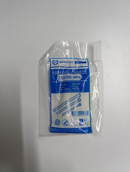 Şeffaf Kablo Bağı Kelepçesi Klipsi - 2.5 x 100 mm - 100 Adetlik Paket