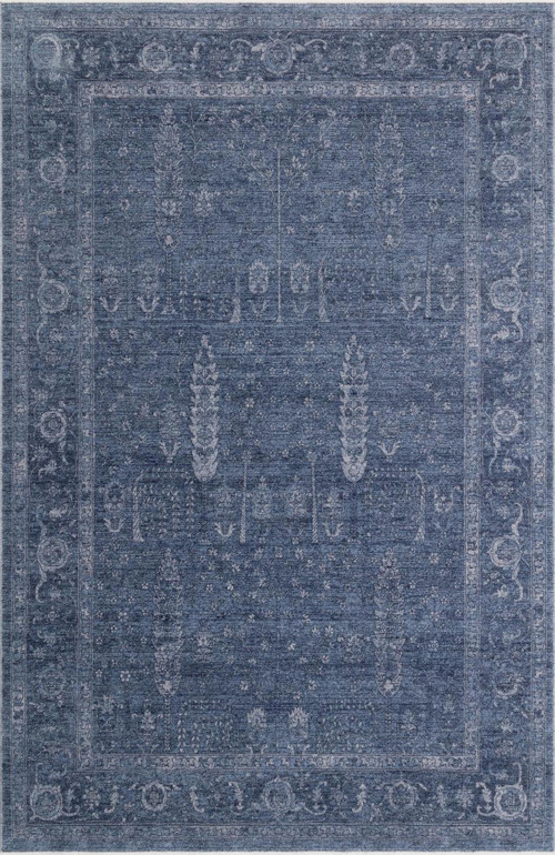 Shıraz SHR 03 Navy Vintage Tarzlı Yumuşak Dokulu Modern Makine Halısı