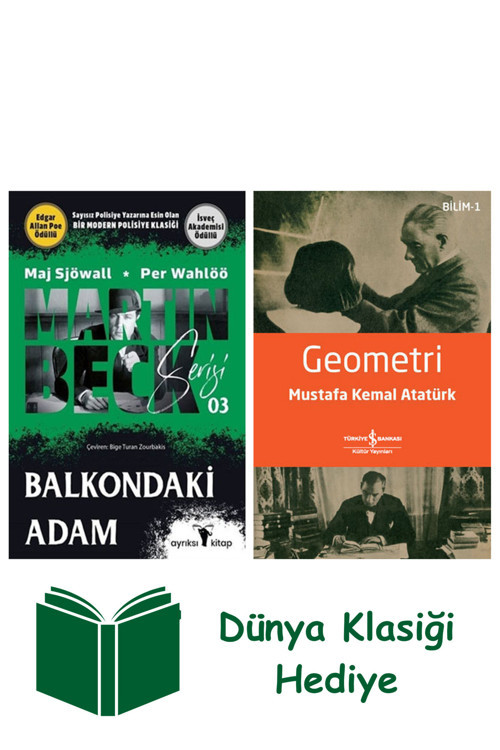 İş Bankası Kültür Yayınları Martin Beck Serisi 3 - Balkondaki Adam + Geometri + Dünya Klasiği Hediye