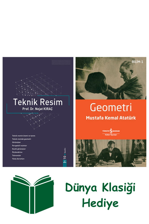 İş Bankası Kültür Yayınları Teknik Resim + Geometri + Dünya Klasiği Hediye