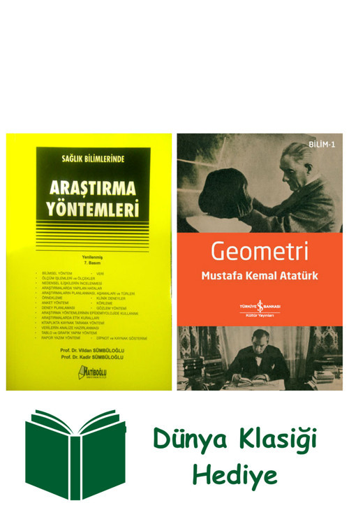 İş Bankası Kültür Yayınları Sağlık Bilimlerinde Araştırma Yöntemleri + Geometri + Dünya Klasiği Hediye
