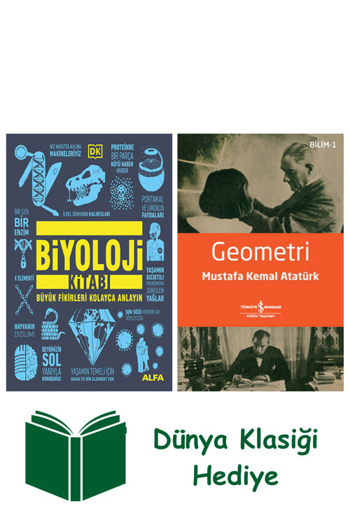 İş Bankası Kültür Yayınları Biyoloji Kitabı (Ciltli) + Geometri + Dünya Klasiği Hediye