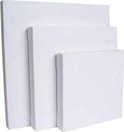 Kare Arkadan Zımbalı Yüksek Kaliteli Boş Tuval: 25X25 Cm 3 Adet