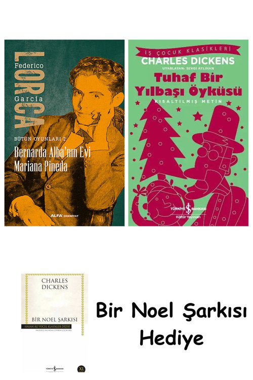İş Bankası Kültür Yayınları Bernarda Alba’Nın Evi Mariana Pineda + Tuhaf Bir Yılbaşı Öyküsü + Bir Noel Şarkısı