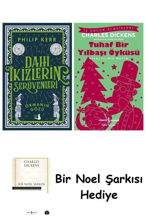 İş Bankası Kültür Yayınları Dahi İkizlerin Serüvenleri - Ormanın Gözü + Tuhaf Bir Yılbaşı Öyküsü + Bir Noel Şarkısı