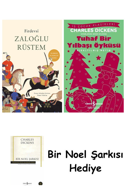 İş Bankası Kültür Yayınları Zaloğlu Rüstem + Tuhaf Bir Yılbaşı Öyküsü + Bir Noel Şarkısı