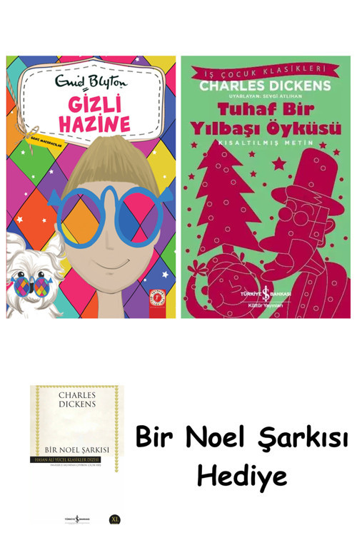 İş Bankası Kültür Yayınları Gizli Hazine - Genç Maceracılar 5 + Tuhaf Bir Yılbaşı Öyküsü + Bir Noel Şarkısı